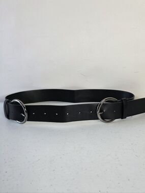 Double Buckle Black Belt Women's Size S Black Vegan Leather Punk Edgy